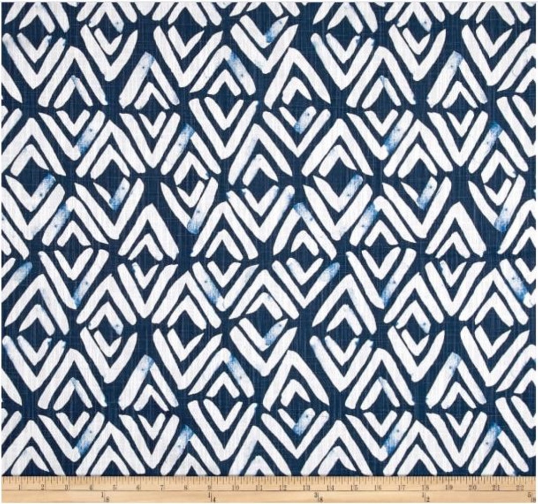 Fearless Slub Navy Bed Runner, Blue Bed Runner, Blue White Bed Runner