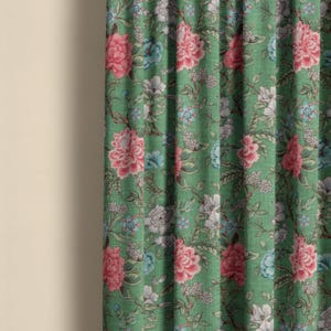 Floral curtains, Green Floral curtains, Covington Amesbury Garden curtains, Green curtains with flowers, Curtains with flowers