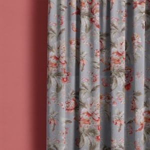 Floral curtains, waverly curtains, gray curtains, waverly fleuretta slate curtains, gray floral curtains, flowered curtains