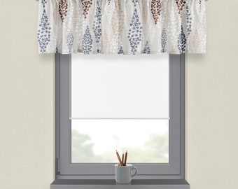 angelo valance, river way valance, brown gray valance, angelo river way valance, gray window valance blue gray valance