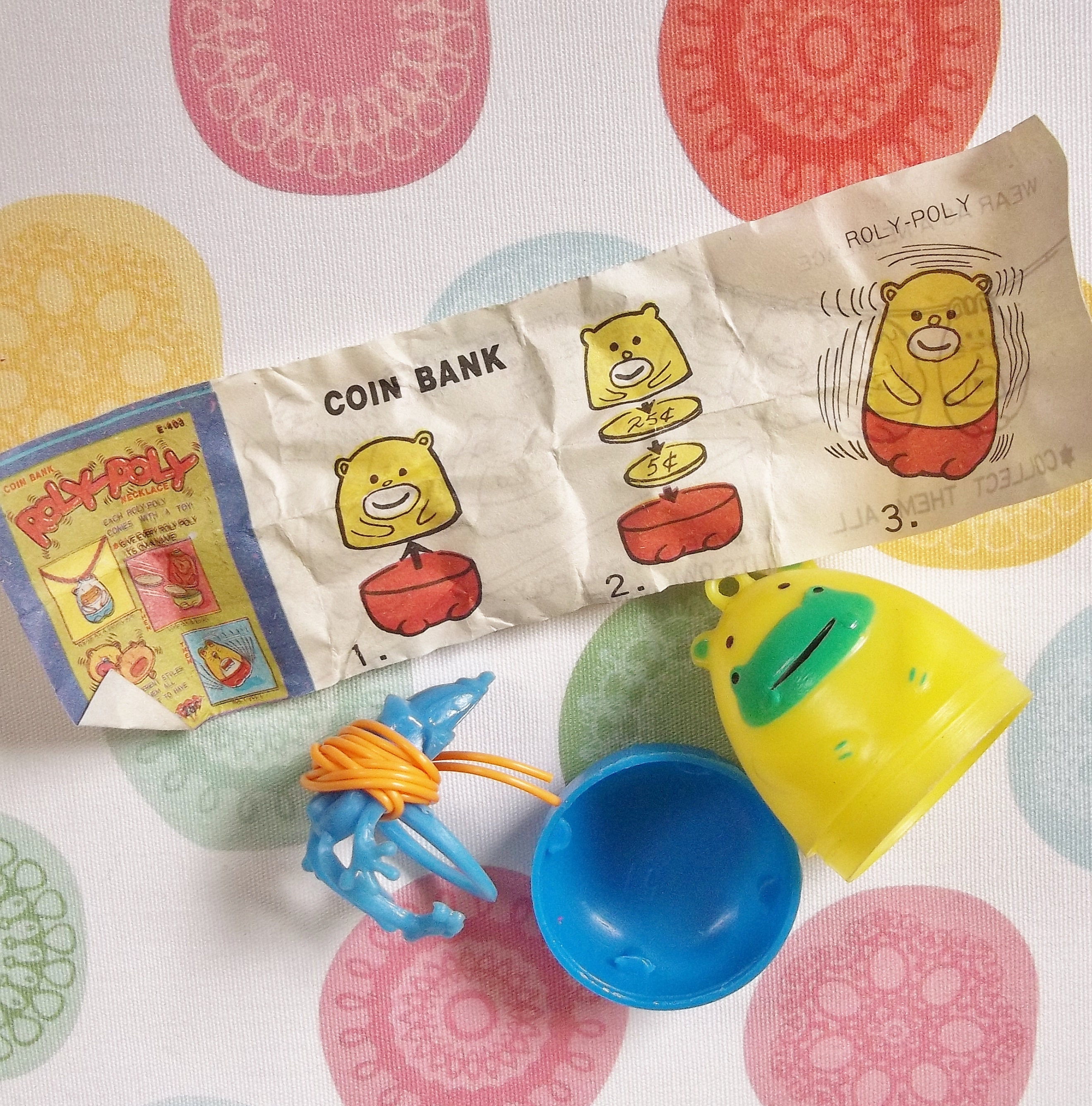 Six Items / Vintage Roly Poly Necklace / Toy Novelties / Etsy