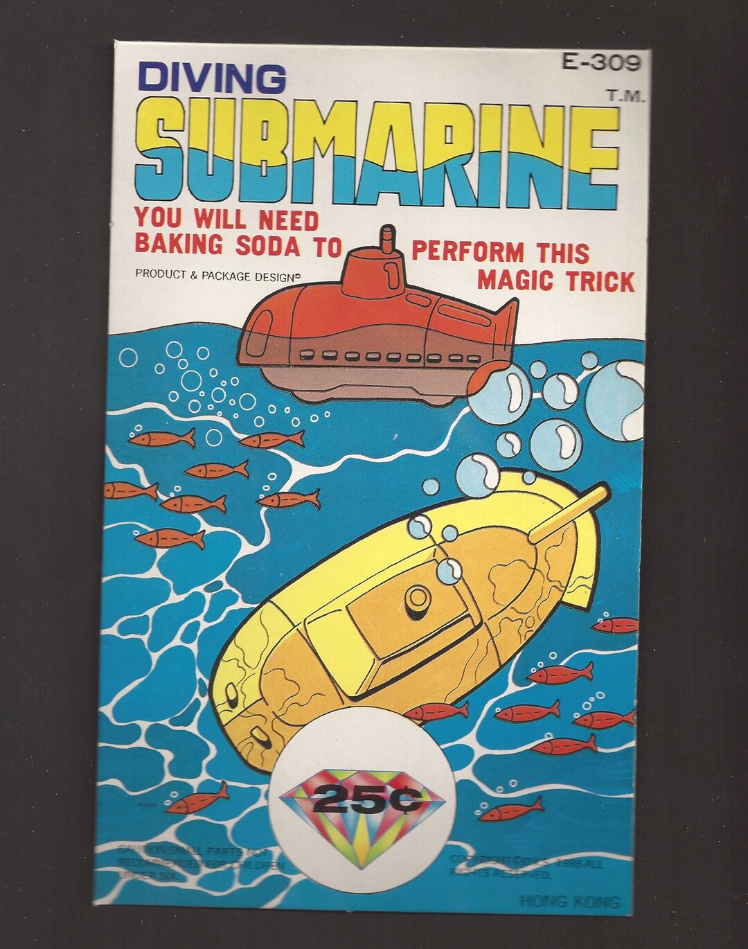 Set of Six / Vintage Diving Submarines / Baking Soda / Easter Basket