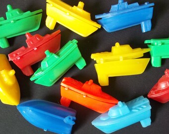 One Dozen / Vintage / Alka Seltzer Speed Boats / Toy Novelties / Surprise Balls / Kitschy Collectible / Motorless / Party Favor / Retro Gift