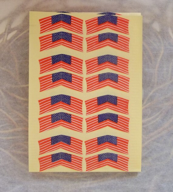 Vintage / Adhesiveback American Flags / Stickers / 60 / Etsy