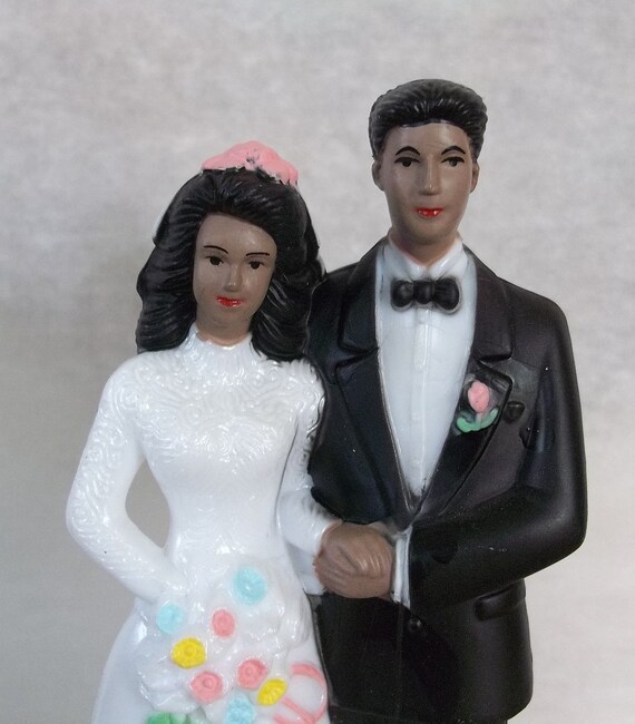 Vintage Wedding Cake Topper African American Bride And Etsy