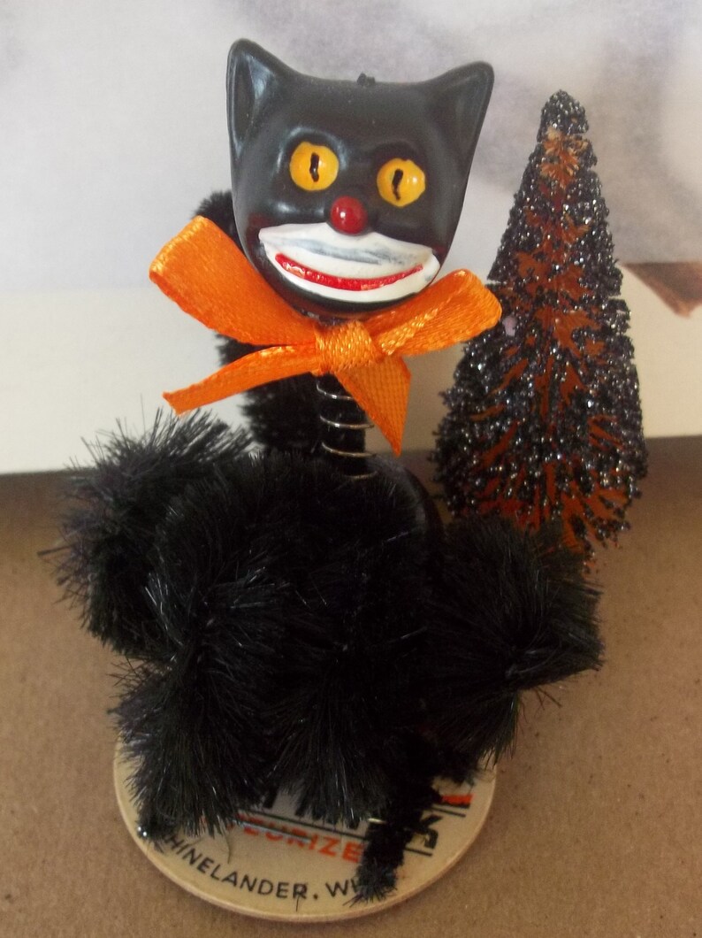 Download Handmade / Bump Chenille Black Cat / Vintage Craft Supplies / | Etsy