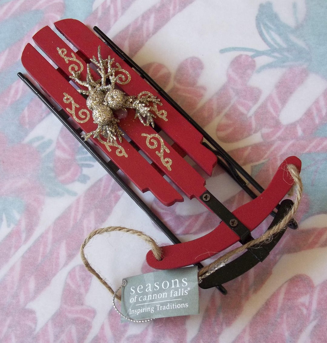 Vintage / Seasons of Cannon Falls / Winter Sled / Christmas Ornament