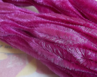Vintage Fuchsia Chenille: 3" Bumpy Figure, 3 Yards  / Bump Chenille