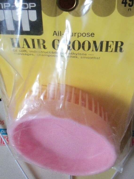 Vintage / Tip-Top All-Purpose Hair Groomer / In Package / Of soft, indestructible polyethylene-massages, shampoos, brushes, smooths! View 2