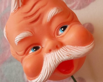One Item / Vintage / Santa  Claus / Doll Head / Kitschy / Full Head / Doll Part / Christmas Kitsch