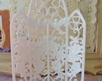 Vintage / Wedding Cake Topper Add-On / Backdrop / Doves / Hearts and Floral / Bridal Shower Decoration