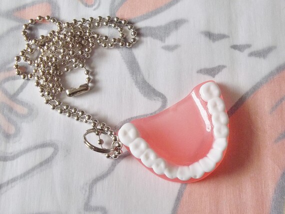 One Item False Teeth Dentures Plastic Charm Pendant Ball