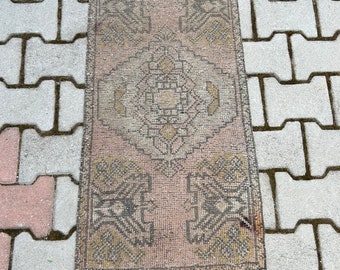 Alfombra turca hecha a mano 2x3 - Alfombra tradicional verde y marrón - Alfombra de área decorativa pequeña - Decoración única del hogar - Alfombra de piso oriental - Alfombra