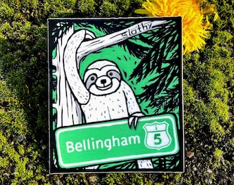 Bellingham Sloth - Vinyl Sticker