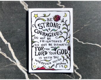 Vinyl Sticker - Be Strong and Courageous - Free Domestic Shipping