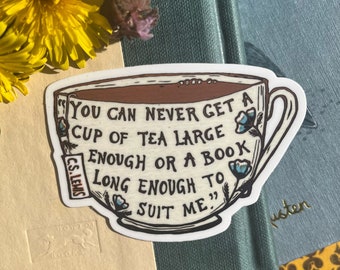 Vinyl Sticker - Books and Tea - C.S.Lewis - 3” - Free Domestic Shipping