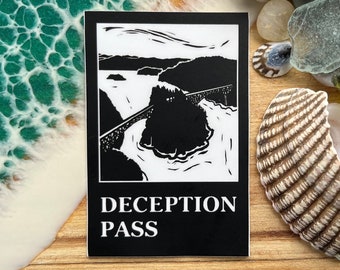 Vinyl Sticker - Deception Pass - Washington- Free Domestic Shipping
