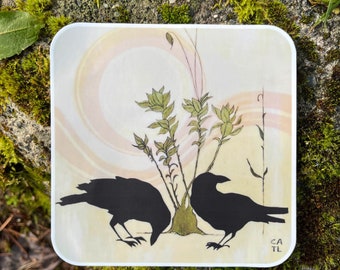 SALE - Vinyl Sticker - Moss & Crows- Free Domestic Shipping