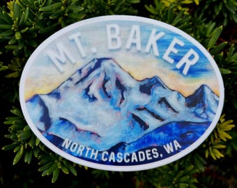 North Cascades WA - Mt. Baker - Large sticker - Free Domestic Shipping