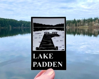 Vinyl Sticker - Lake Padden - Bellingham - WA - Free Domestic Shipping