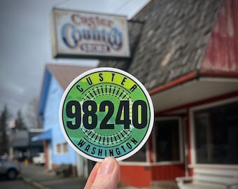 Vinyl Sticker - Custer, Washington State - Free Domestic Shipping