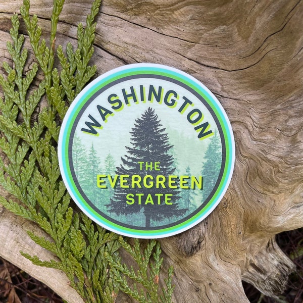 Washington The Evergreen State - Vinyl Sticker - Free Domestic Shipping