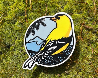 American Goldfinch - Vinyl Sticker -  3” - Free Domestic Shipping