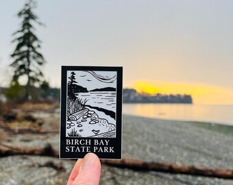Vinyl Sticker - Birch Bay State Park - Washington - Free Domestic Shipping