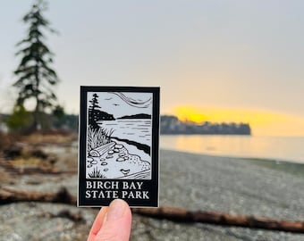 Vinyl Sticker - Birch Bay State Park - Washington - Free Domestic Shipping