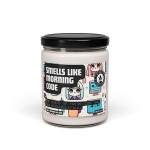 Morning Code Candle Funny Programmer Soy Candle Gift for Developers Coders Geek Desk Decor