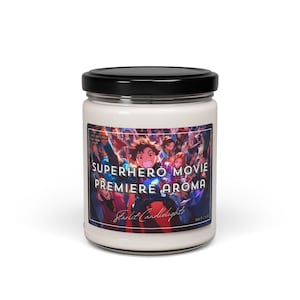 Superheld Film Premiere Sojakerze: Geeky Home Decor Geschenk