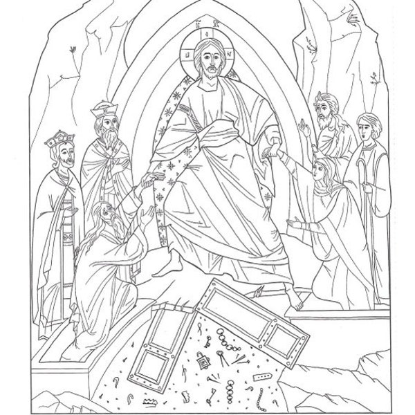 Holy Week and Pascha coloring pages from “Beautiful Pascha: An Orthodox Coloring Book For Children”