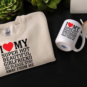 Pacchetto I Love My Girlfriend, magliette I Heart My Girlfriend, maglietta di San Valentino, maglietta divertente Boyfriend, maglietta Meme Y2k, maglietta Hot Girlfriend