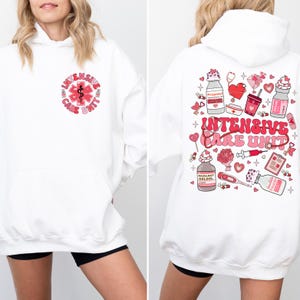 Intensive Care Unit Nurse Sweatshirt, ICU Nurse Valentine&#39;s Day Shirt, Nurse Appreciation Gift, Cute ICU Nurse Tshirt, Valentine&#39;s Day Nurse