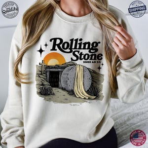 Rolling Stones Graphic Tee, Jesus Christ Shirt, Trendy Easter Clothing, Faith-Based Christian T-shirt, Gift for Christian, Gift for Her