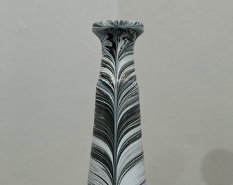 Handcrafted Ceramic Vase - Monochrome Elegance: Unique Art Piece in White, Gray, & Black