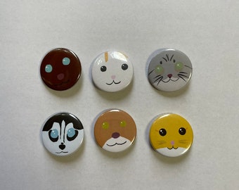 Botones personalizados con caras de mascotas