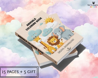 Animals Coloring Book |  Coloring Book For Kids, Toddle, Preschoolers, Kindergarten | Cute Coloring Book | Homeschool coloring