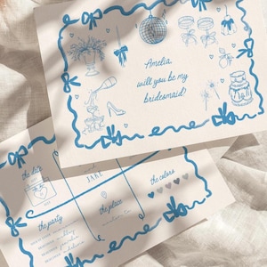 Modelo de Cartão de Pedido para Madrinha de Casamento, Infográfico de Madrinha de Casamento Desenhado à Mão, Você Quer Ser Minha Madrinha de Casamento?, Pedido de Madrinha de Casamento, Infográfico