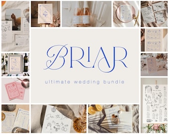 Hand Drawn Wedding Bundle, Ultimate Wedding Kit for Whimsical Wedding, Doodle Illustrated with Icons, Printable Wedding Package Suite #Briar