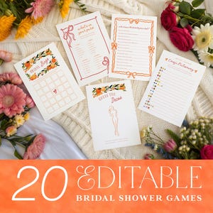 Fresh Off the Market Bridal Shower Games Bundle, Farmer&#39;s Market Bridal Bachelorette Party Games, Flower Market Games, Editable Bridal Games