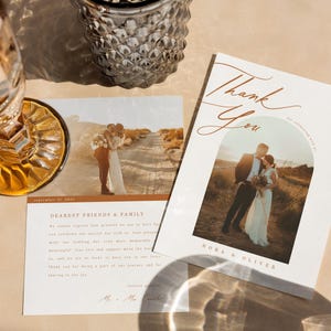 Boho Dankeskarte, Moderne Hochzeitsfoto-Dankeskarte, Minimalistische Hochzeit Dankeskarte, Boho Einfache Hochzeit #Nora