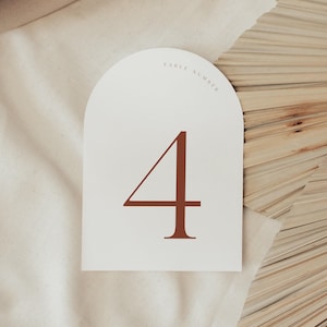 Bogen Hochzeit Tischnummern, minimalistische gewölbte Tischnummern, DIY druckbare Tischnummer Vorlage, Sofort Download, Khloe