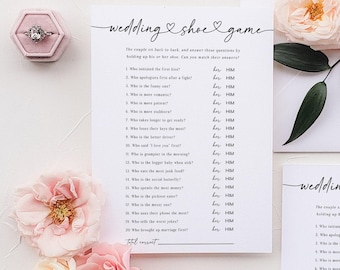 Wedding Shoe Game, Fun Couples Game, Minimalist Couples Shoe Game, Editable Text with Templett, Instant Download, Fun Bridal Shower Game