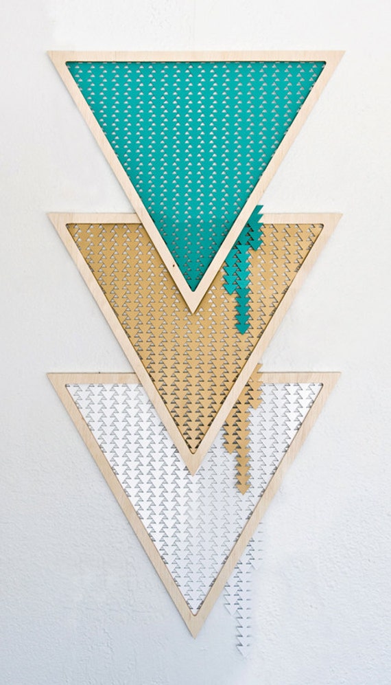 Items similar to Meshed Triangles Wall Hanging on Etsy