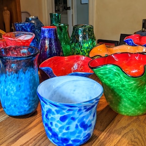 hand blown glass, art glass,