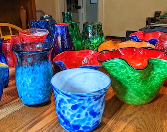 hand blown glass, art glass,