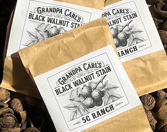 5 oz Grandpa Carl’s Black Walnut Stain. Dehydrated Organic Powdered Walnut Hull for Stain, Dye & Ink making.