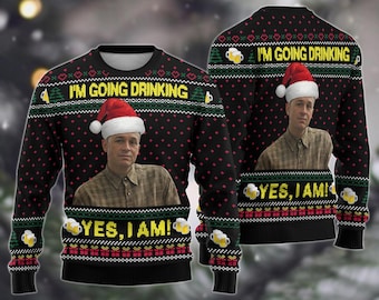 Retro Charlie Hunnam Ed Gein Ugly Christmas Sweater, Drinking Beer Xmas Sweater, Monster Movie Holiday Sweatshirt For Men Women