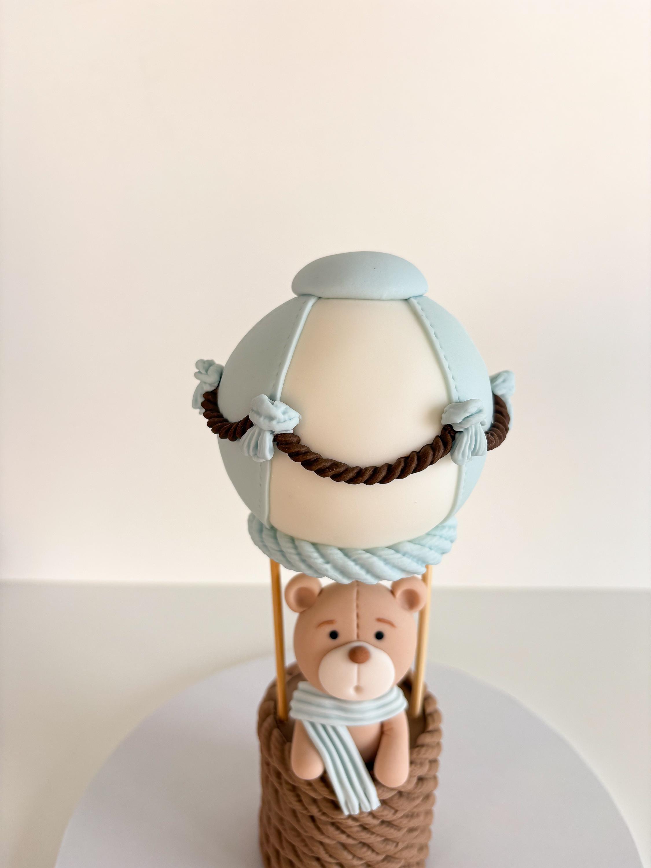Teddy Bear Hot Air Balloon Boy Baby Shower Gender Party Cake Toppers ...